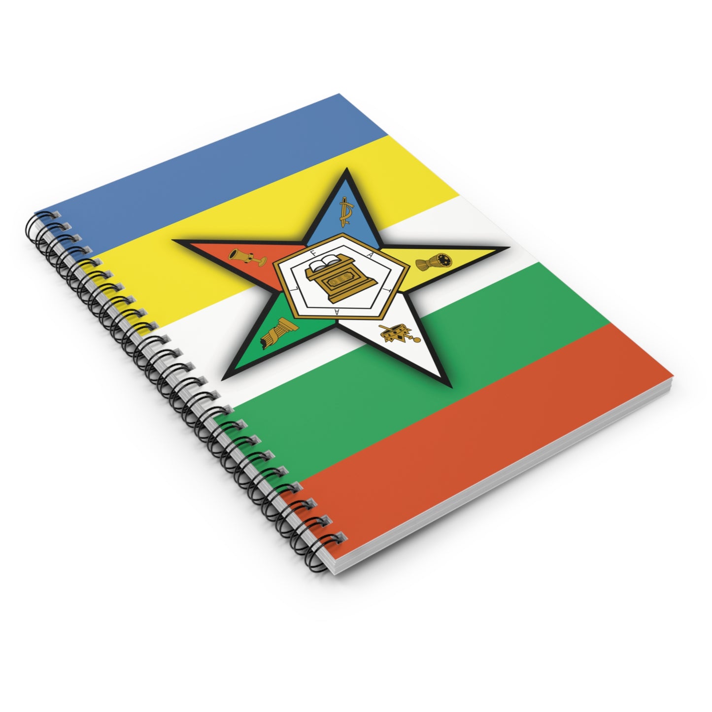 OES Emblem 5 Pointed Star Striped Notebook