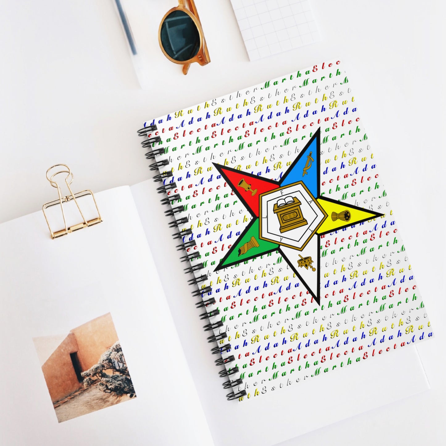 OES Emblem 5 Pointed Star and Lady Heroines Design Notebook