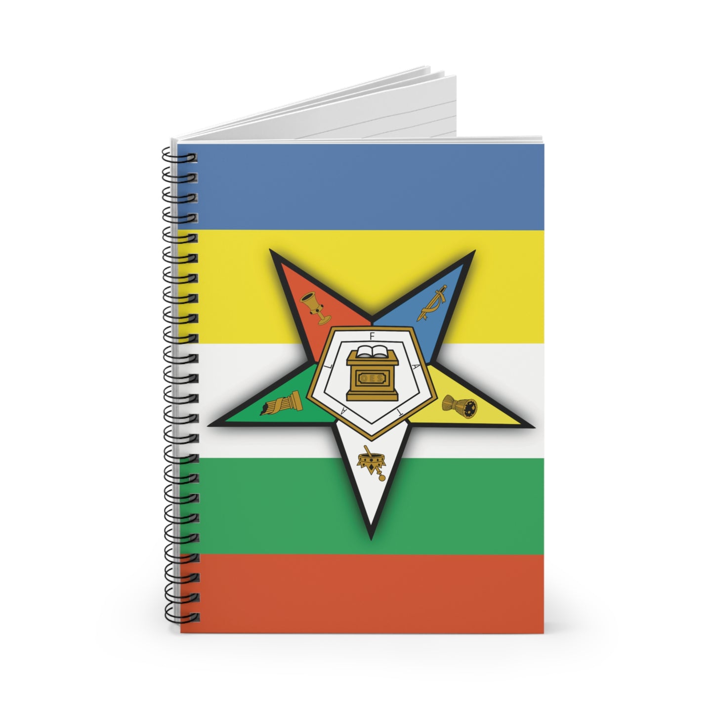 OES Emblem 5 Pointed Star Striped Notebook