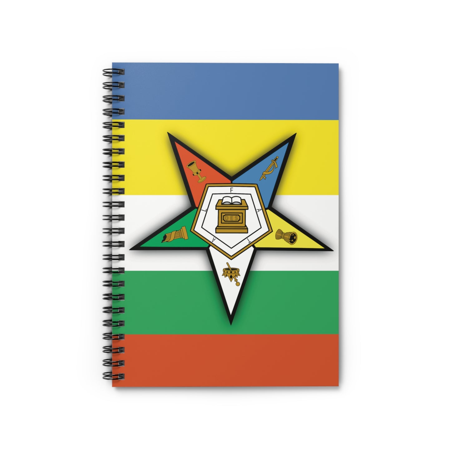 OES Emblem 5 Pointed Star Striped Notebook