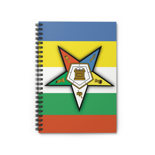 OES Emblem 5 Pointed Star Striped Notebook