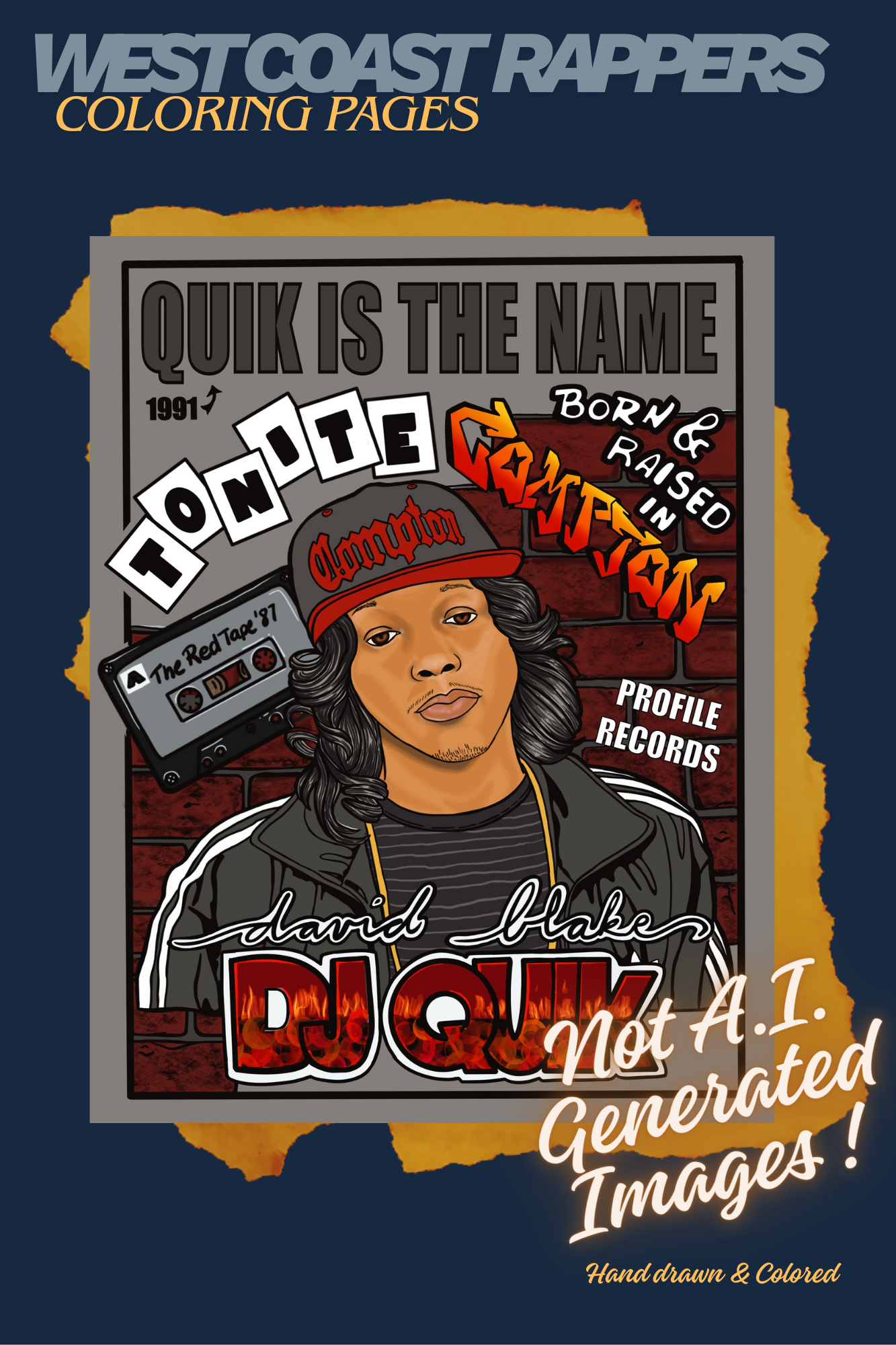 DJ QUIK printable digital coloring page